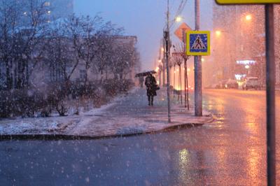 Рязанцы сочли апрельский снег романтичным